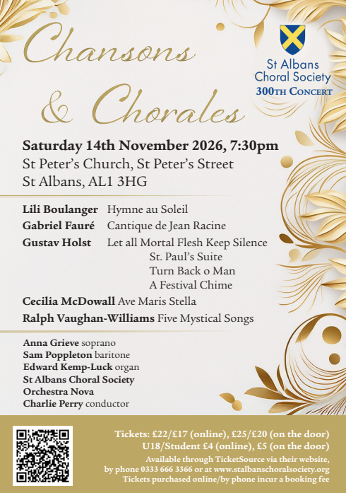 St Albans Choral Society: Nov 2026 Concert St Albans Choral Society: Nov 2026 Concert