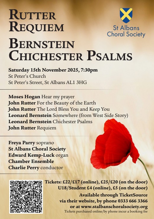 St Albans Choral Society: Nov 2025 Concert